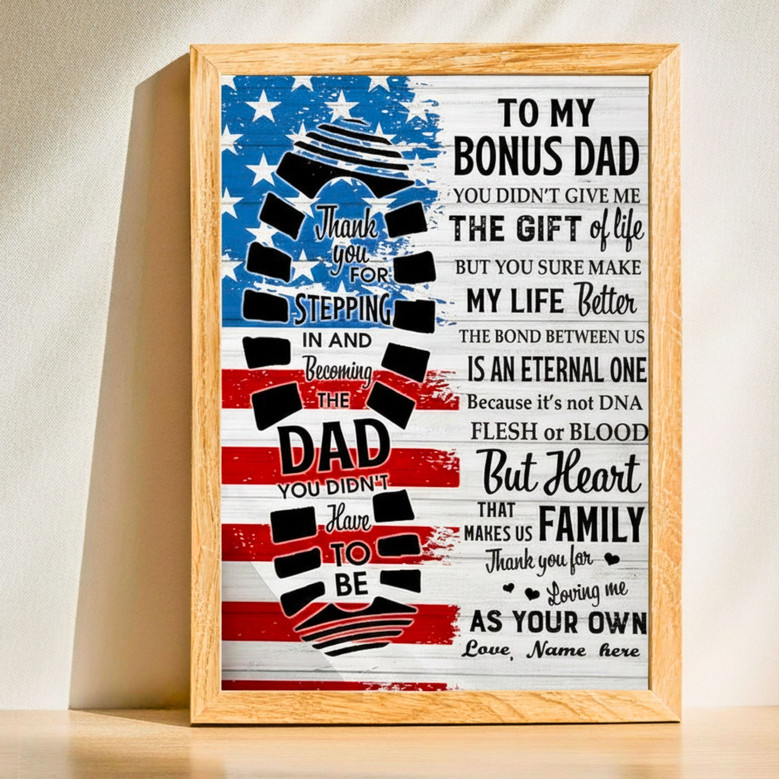 Heartfelt "Thank You" Canvas - Step Dad/Bonus Dad Quote Gift