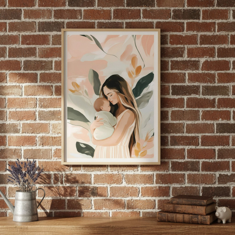 New Mom's Heart - Personalized Mother Son Keepsake Canvas Art New Mom's Heart - Personalized Mother Son Keepsake Canvas Art