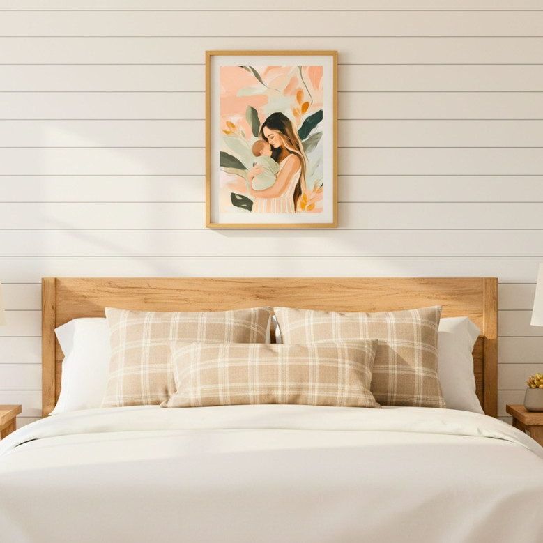 New Mom's Heart - Personalized Mother Son Keepsake Canvas Art New Mom's Heart - Personalized Mother Son Keepsake Canvas Art