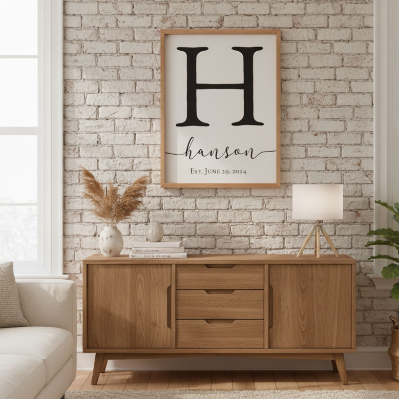 Personalized Family Name Canvas - Custom Monogram Wall Art