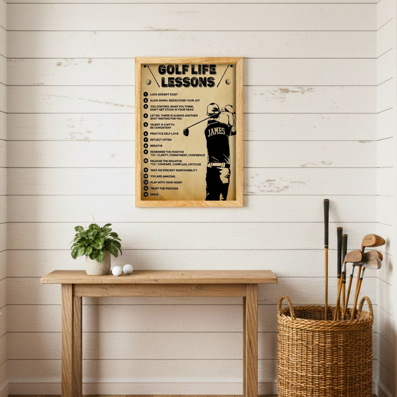 Personalized Golf Dad Canvas - Sports Wall Art Gift for Father
