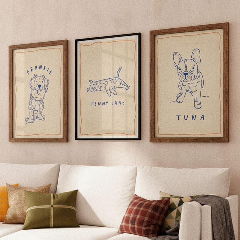 Unique Ugly Dog Wall Art Canvas For Pet Lovers - Personalized Pet Caricature Gift