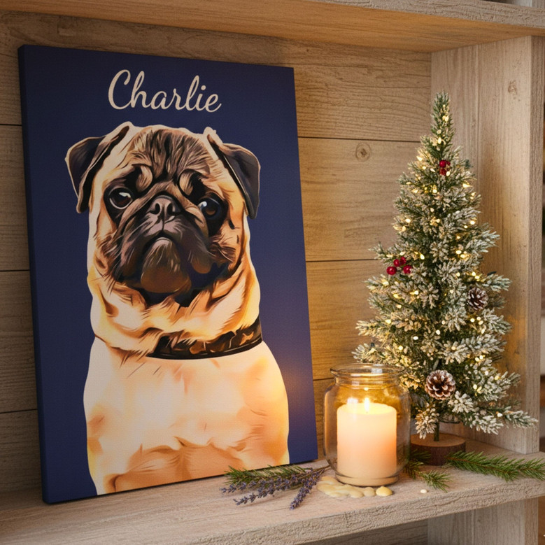 Custom Pet Memorial Canvas - Dog & Cat Remembrance Gift for Parents