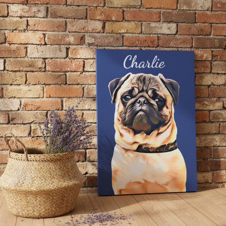 Custom Pet Memorial Canvas - Dog & Cat Remembrance Gift for Parents