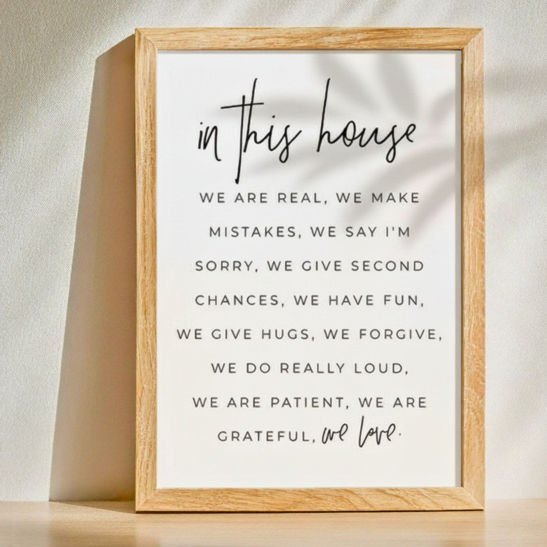 Inspiring Family Rules Canvas – Living Room Wall Decor and Motivational Quotes
