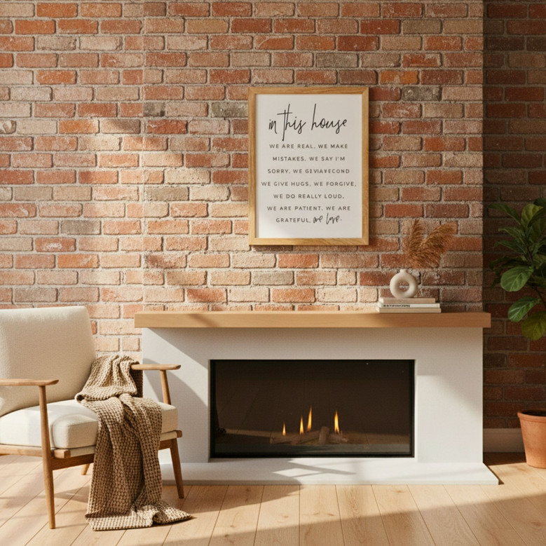 Inspiring Family Rules Canvas – Living Room Wall Decor and Motivational Quotes