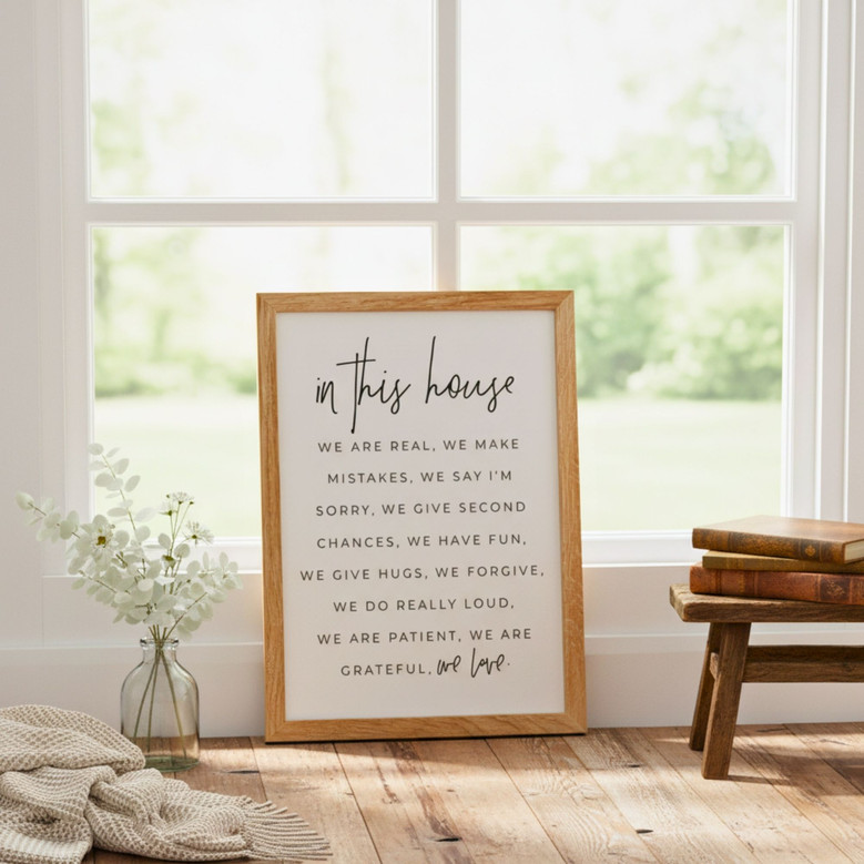 Inspiring Family Rules Canvas – Living Room Wall Decor and Motivational Quotes