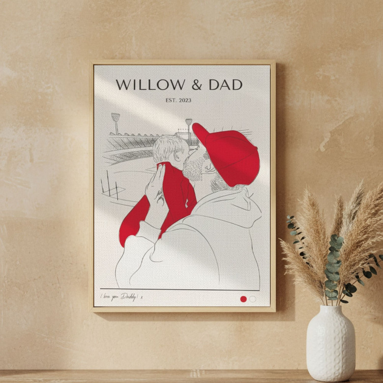 AFL Fatherhood Canvas - Personalized Footy Sketch Gift for New Dads AFL Fatherhood Canvas - Personalized Footy Sketch Gift for New Dads