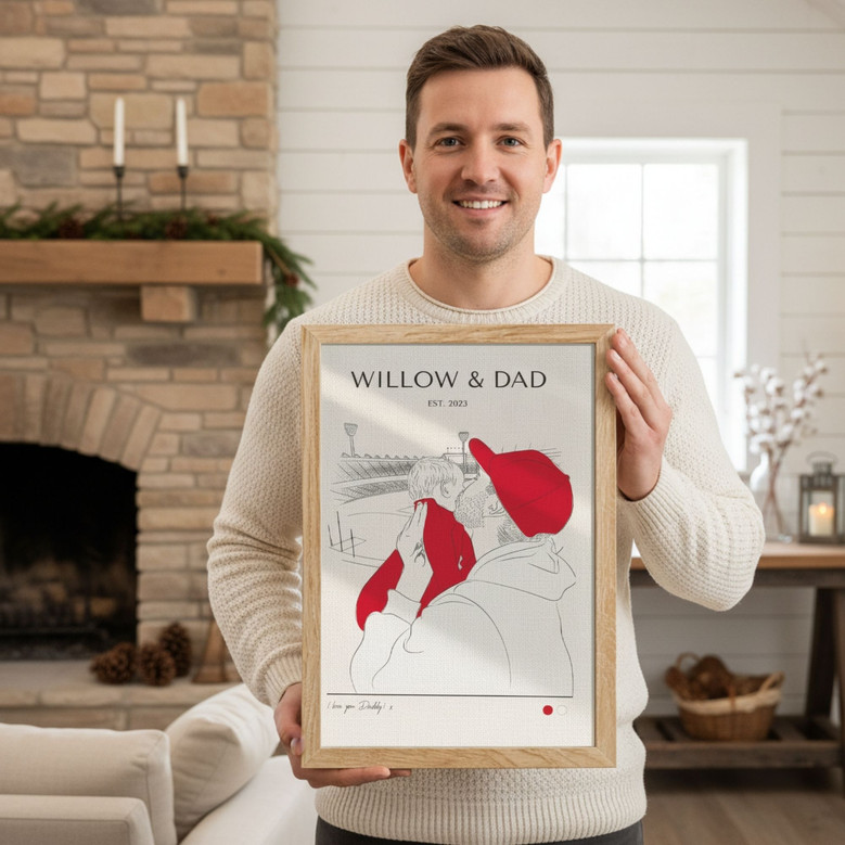 AFL Fatherhood Canvas - Personalized Footy Sketch Gift for New Dads AFL Fatherhood Canvas - Personalized Footy Sketch Gift for New Dads