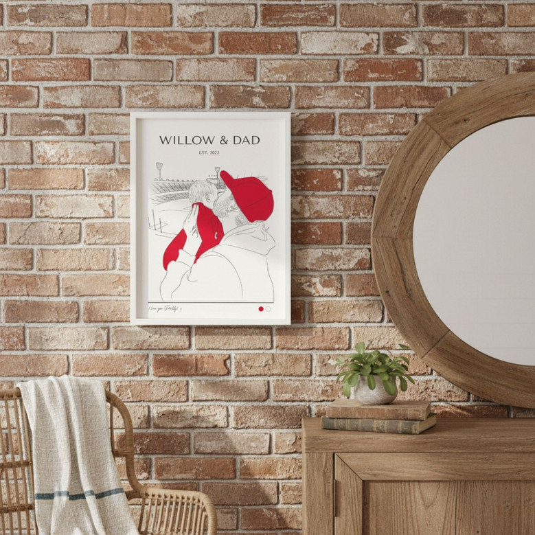 AFL Fatherhood Canvas - Personalized Footy Sketch Gift for New Dads AFL Fatherhood Canvas - Personalized Footy Sketch Gift for New Dads