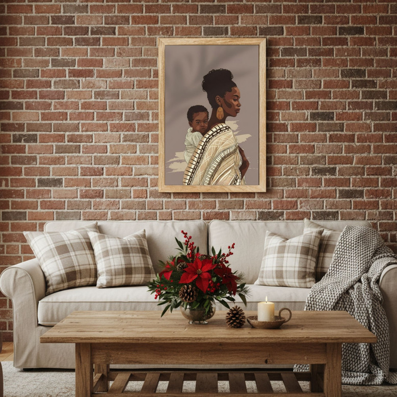 Afro-American Mother-Son Bond - A Heartfelt Canvas Gift for Mom