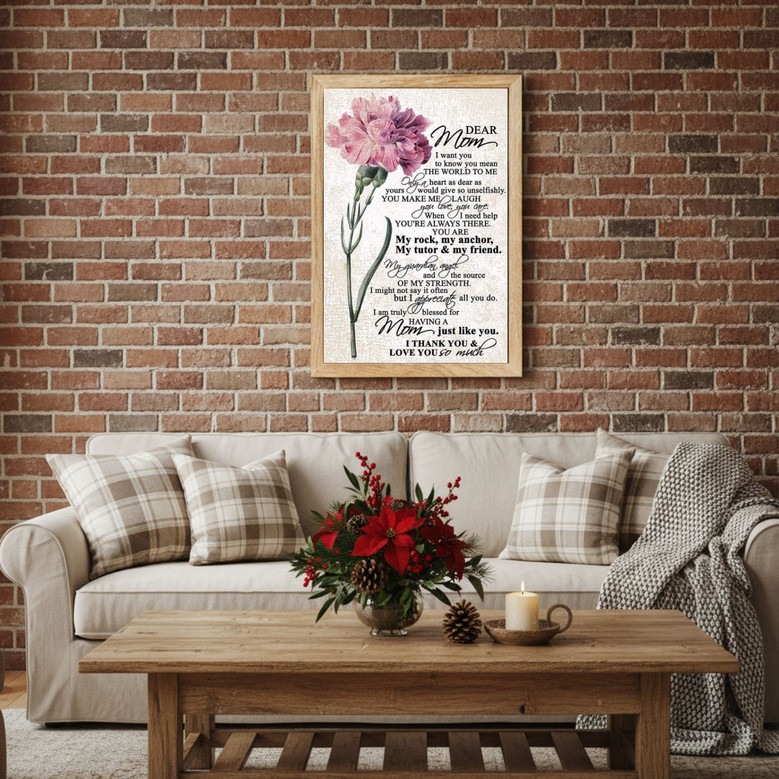 Carnation Poem Canvas - Heartfelt Daughter Gift for Mom's D�cor