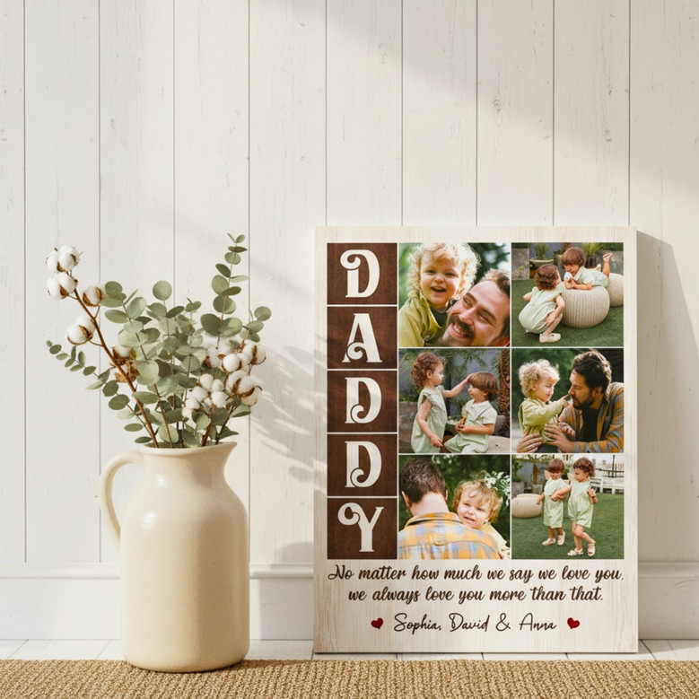Custom Best Dad Ever Canvas from Son or Daughter
