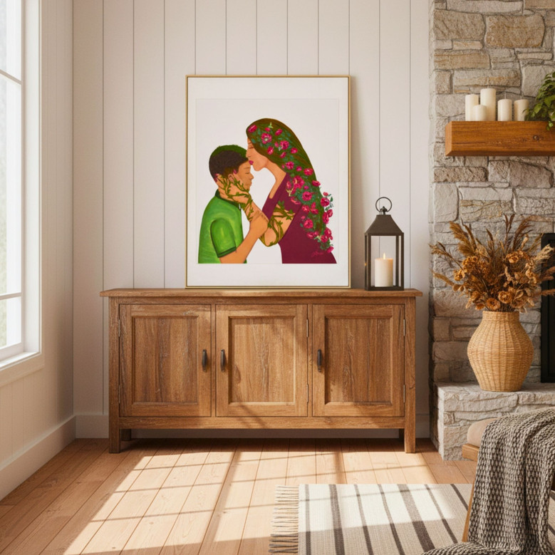 Custom Mother & Son Bond Canvas - Heartfelt Bedroom Decor Gift