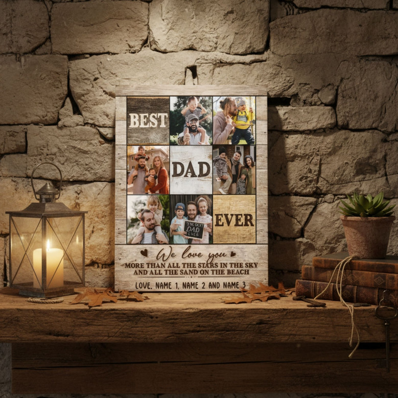 Custom Vintage Best Dad Canvas - Perfect Father's Day Art Gift