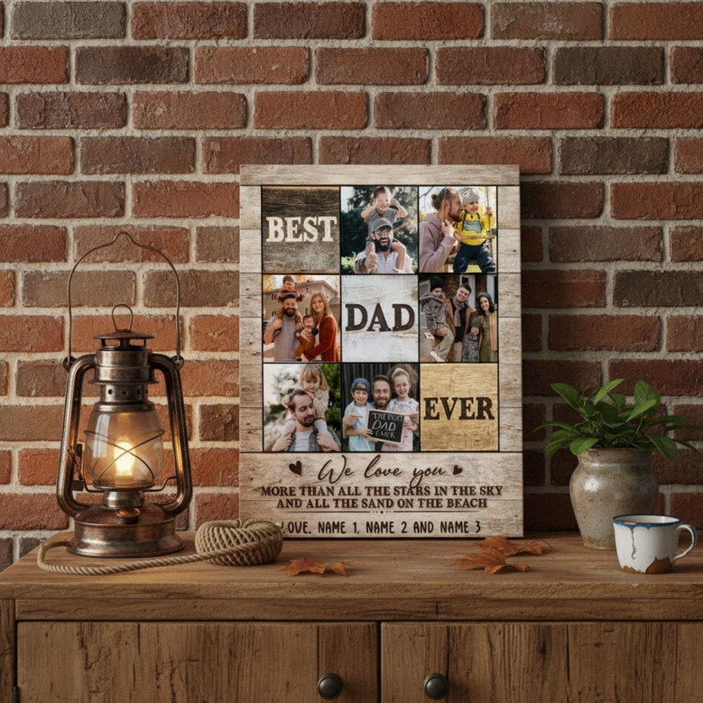 Custom Vintage Best Dad Canvas - Perfect Father's Day Art Gift