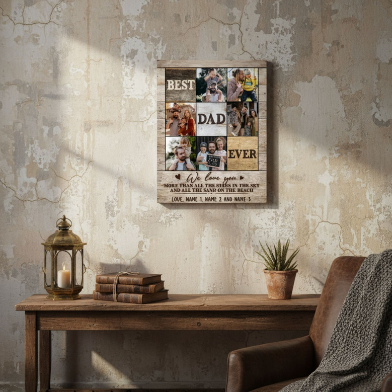 Custom Vintage Best Dad Canvas - Perfect Father's Day Art Gift