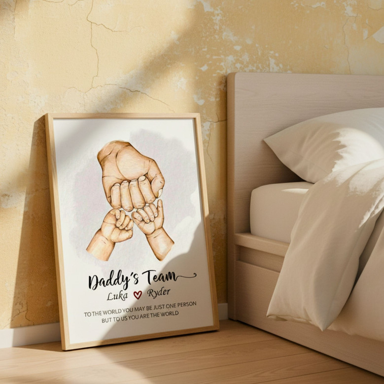 Heartfelt Fist Bump Canvas - Personalized Father's Day Dad Art