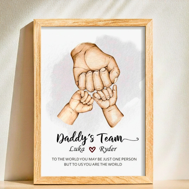 Heartfelt Fist Bump Canvas - Personalized Father's Day Dad Art