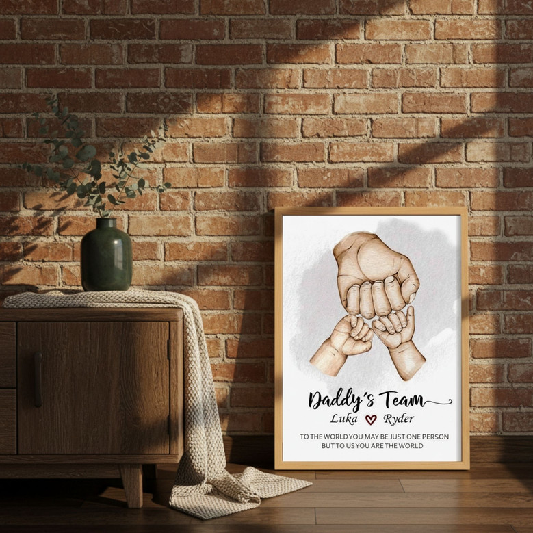 Heartfelt Fist Bump Canvas - Personalized Father's Day Dad Art