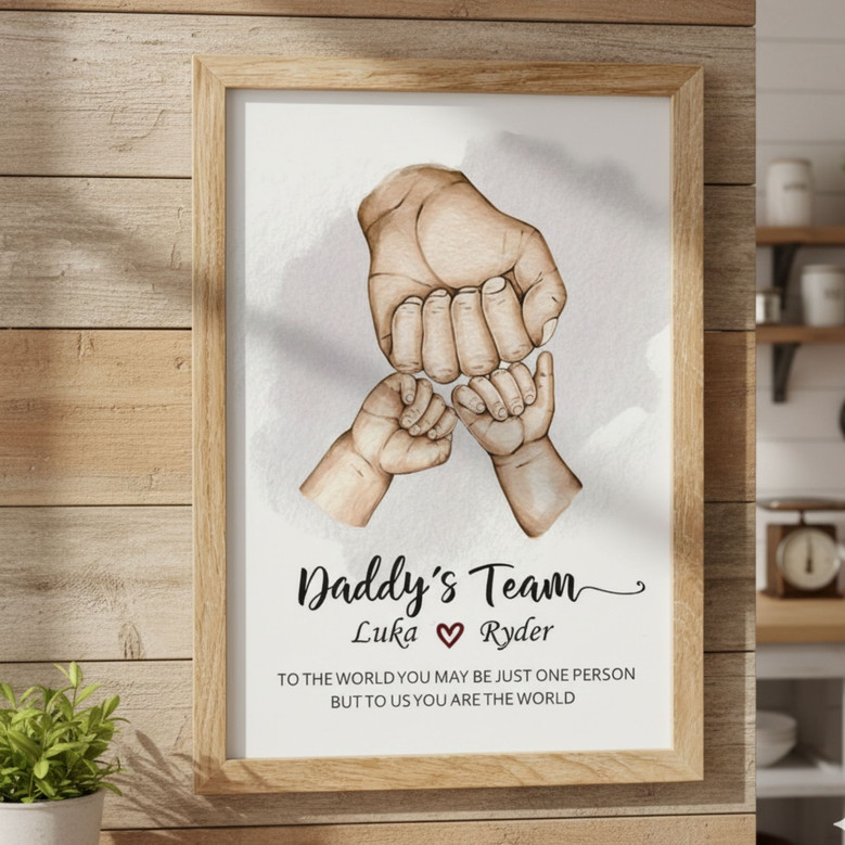 Heartfelt Fist Bump Canvas - Personalized Father's Day Dad Art