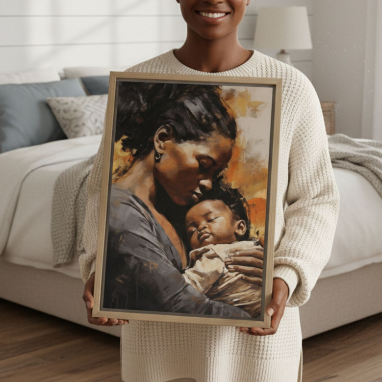 Heartfelt Mother & Son Canvas Art - Mom's Thoughtful Birthday Gift