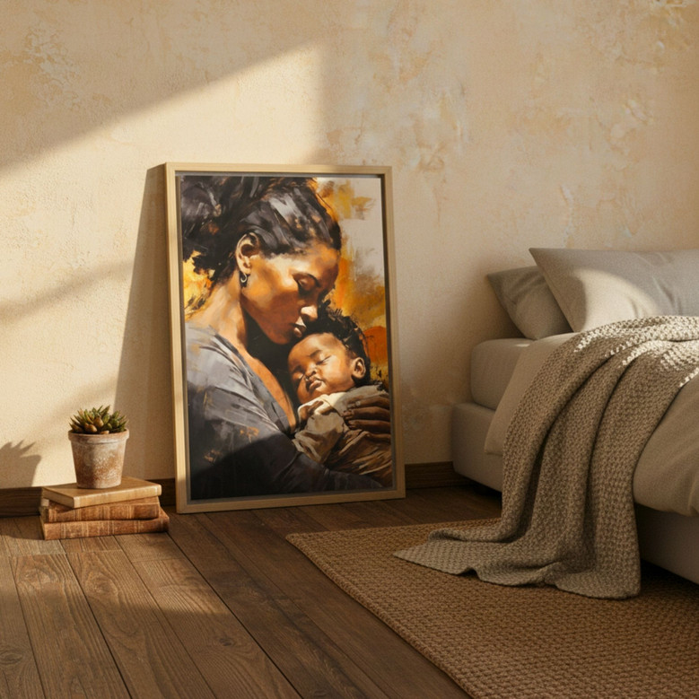 Heartfelt Mother & Son Canvas Art - Mom's Thoughtful Birthday Gift