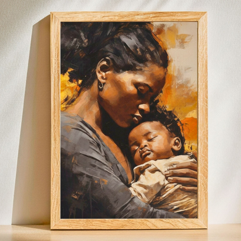 Heartfelt Mother & Son Canvas Art - Mom's Thoughtful Birthday Gift