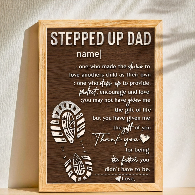 Heartfelt Personalized Canvas Gift for Your Bonus Step Dad