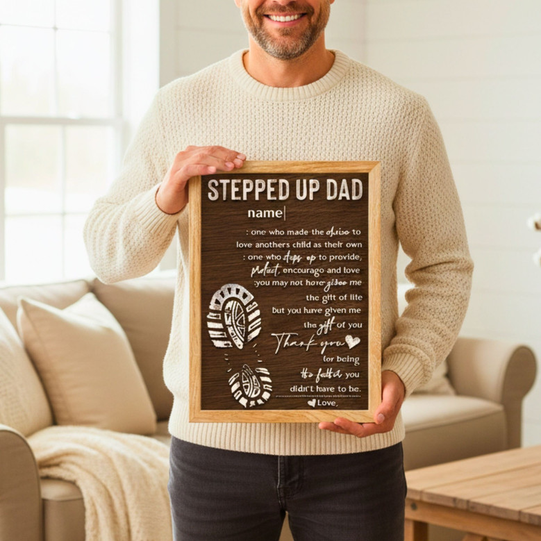 Heartfelt Personalized Canvas Gift for Your Bonus Step Dad