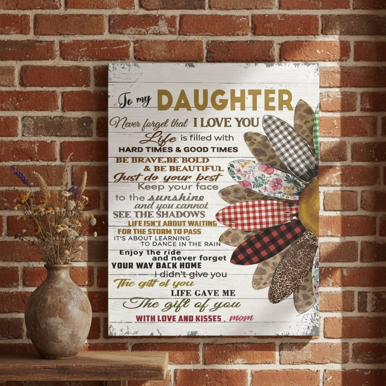 Heartfelt Sunflower Canvas Art - Mother Daughter Bond Gift