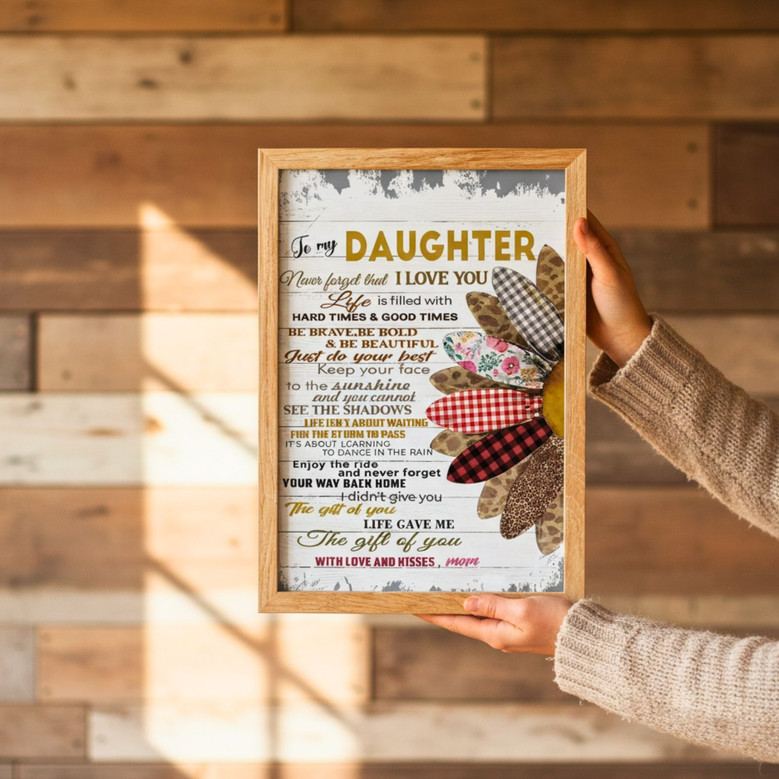 Heartfelt Sunflower Canvas Art - Mother Daughter Bond Gift