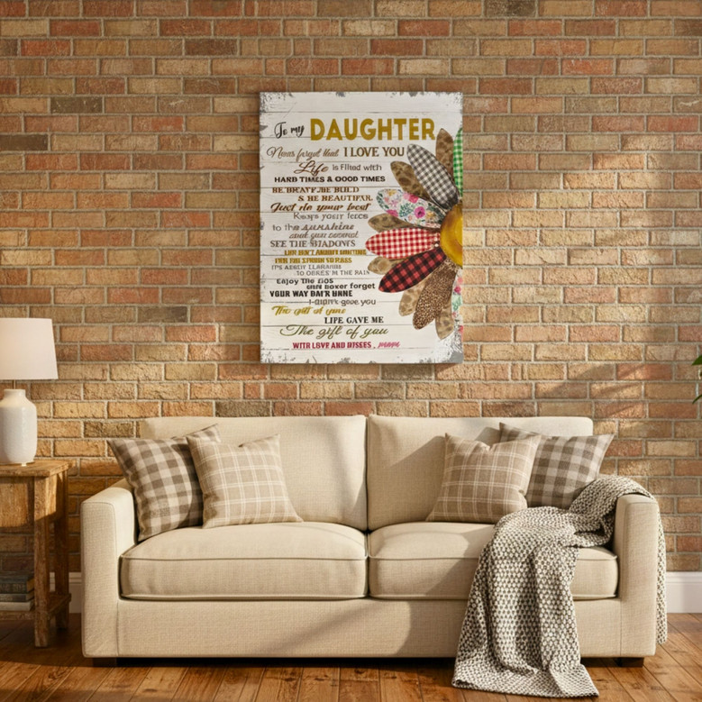 Heartfelt Sunflower Canvas Art - Mother Daughter Bond Gift