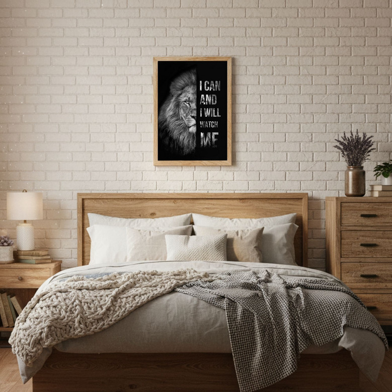 Lion Dad Canvas Art - Personalized Inspirational Gift for Fathers