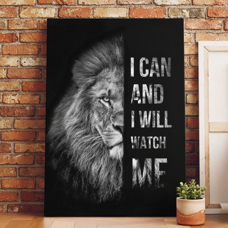 Lion Dad Canvas Art - Personalized Inspirational Gift for Fathers