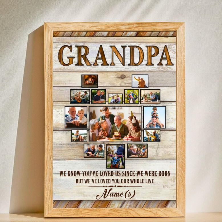 Personalized Grandpa Memorial Photo Canvas - Heartfelt Tribute Art