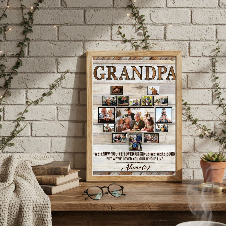Personalized Grandpa Memorial Photo Canvas - Heartfelt Tribute Art