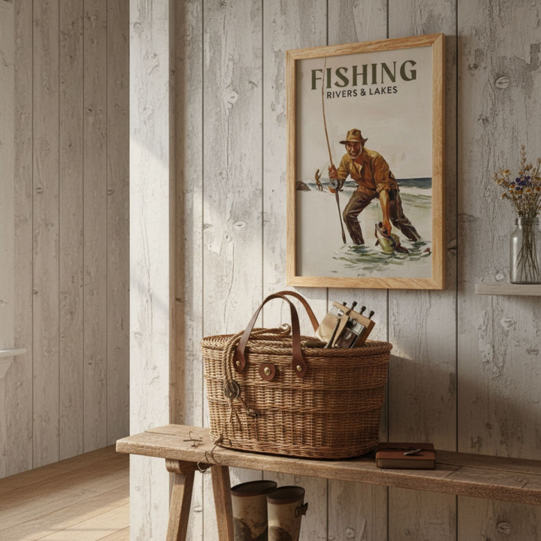 Personalized Retro Fishing Canvas - A Heartfelt Gift for Dad
