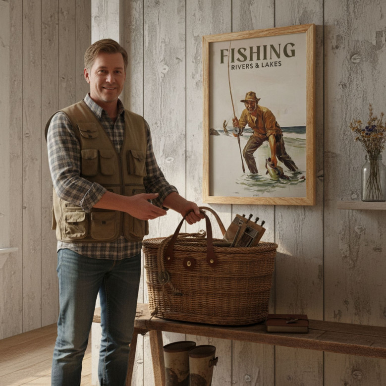 Personalized Retro Fishing Canvas - A Heartfelt Gift for Dad