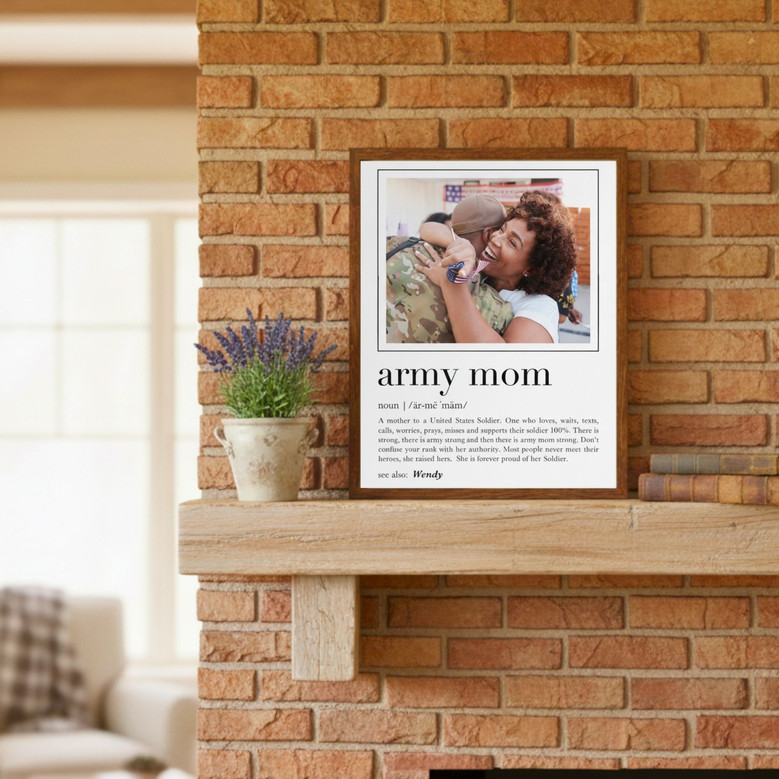 Proud Army Mom Definition Canvas - Custom Birthday Gift for Home
