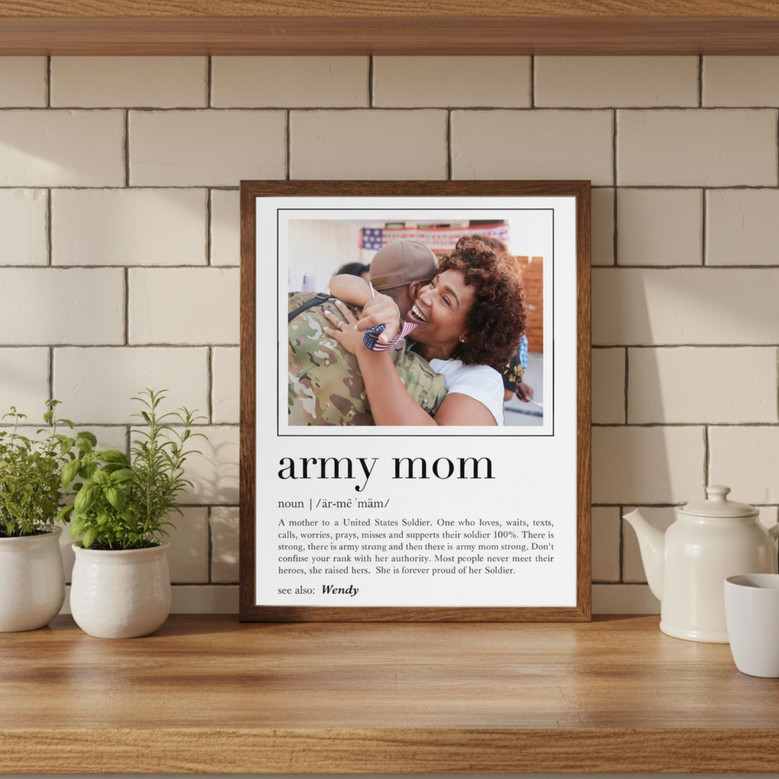 Proud Army Mom Definition Canvas - Custom Birthday Gift for Home