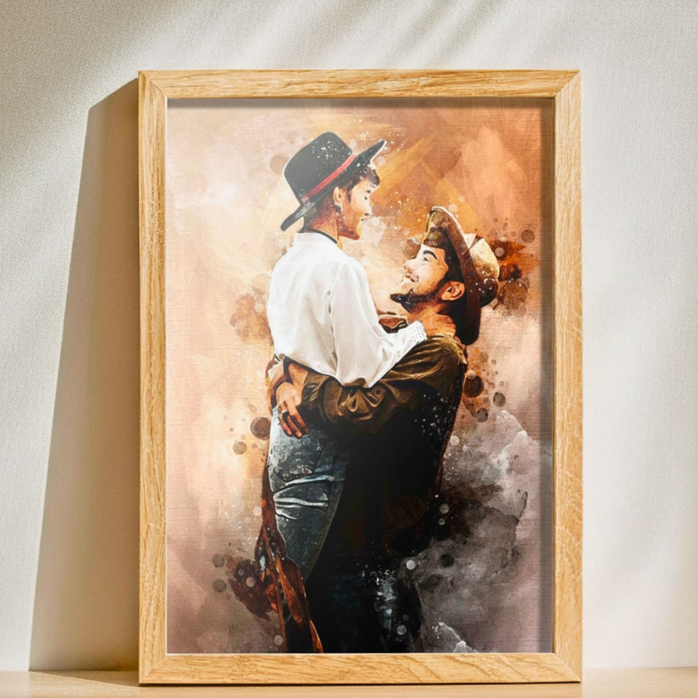 Watercolor Newlywed Canvas - Personalized Couple's Anniversary Gift Watercolor Newlywed Canvas - Personalized Couple's Anniversary Gift