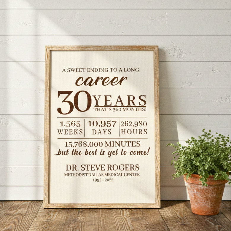 Custom Retirement Canvas - Heartfelt Gift for Teachers or Parents