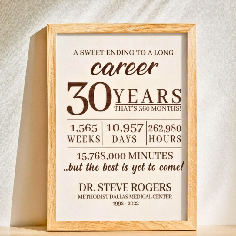 Custom Retirement Canvas - Heartfelt Gift for Teachers or Parents
