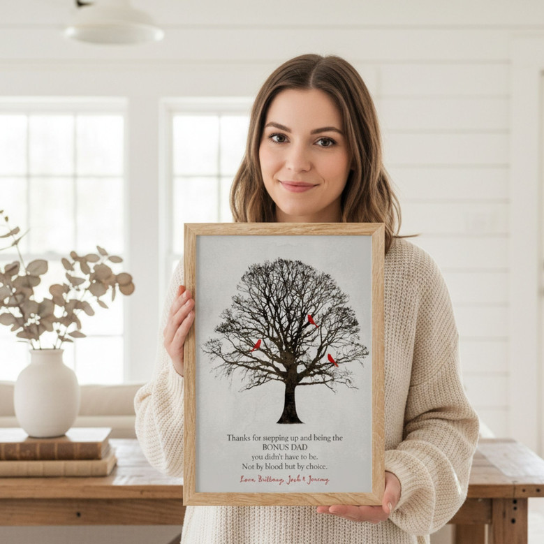 Heartfelt Personalized Canvas - Christmas Gift for Step Dad Heartfelt Personalized Canvas - Christmas Gift for Step Dad