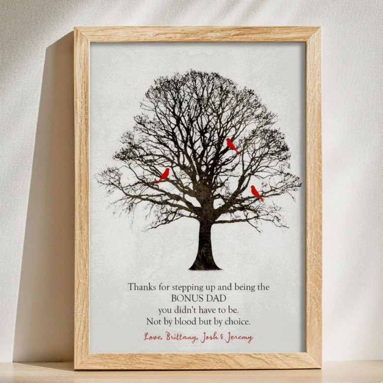 Heartfelt Personalized Canvas - Christmas Gift for Step Dad Heartfelt Personalized Canvas - Christmas Gift for Step Dad