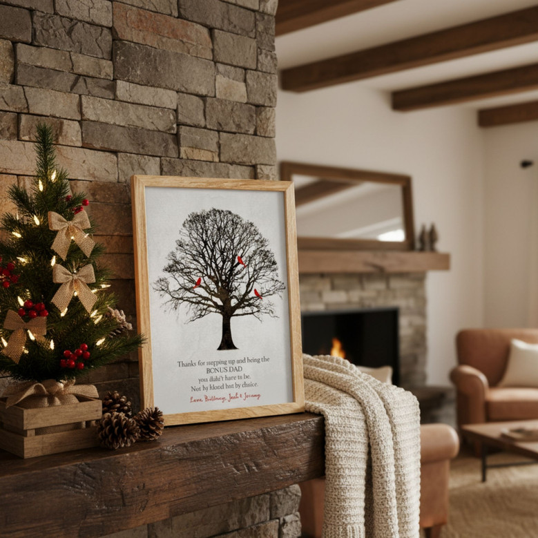 Heartfelt Personalized Canvas - Christmas Gift for Step Dad Heartfelt Personalized Canvas - Christmas Gift for Step Dad