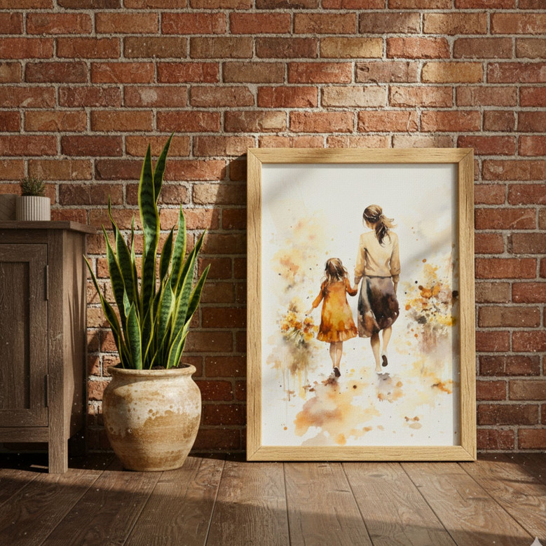 Thoughtful Mother Daughter Art Canvas For Mothers Day Or Mom Birthday Gift