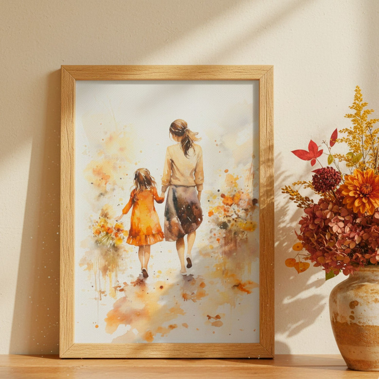 Thoughtful Mother Daughter Art Canvas For Mothers Day Or Mom Birthday Gift