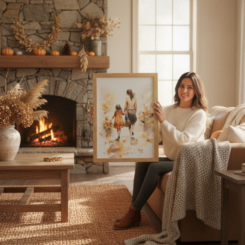 Thoughtful Mother Daughter Art Canvas For Mothers Day Or Mom Birthday Gift